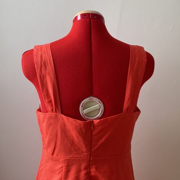 Elegant Orange Coral Sleeveless Dress - Picture 8 of 12